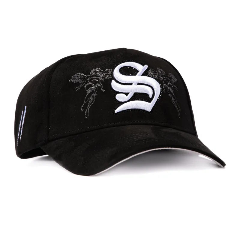 Sworn To Us Icon Crystals Suede Snapback Hat - Black made by Hat Club