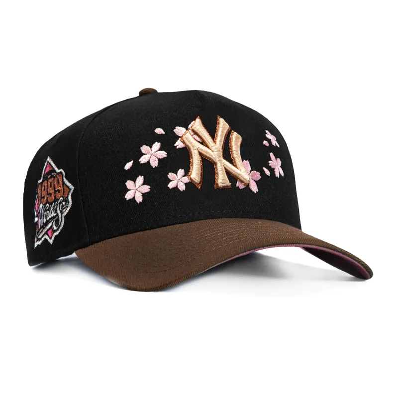 New Era 9Forty A-Frame New York Yankees 1999 World Series Patch Snapback Blossom Hat - Black, Brown made by New Era