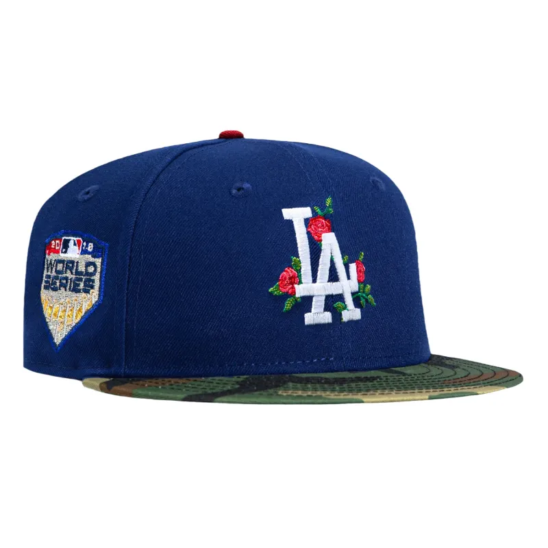 New Era 59Fifty Los Angeles Dodgers 2018 World Series Patch Rose Hat - Royal, Camo made by New Era