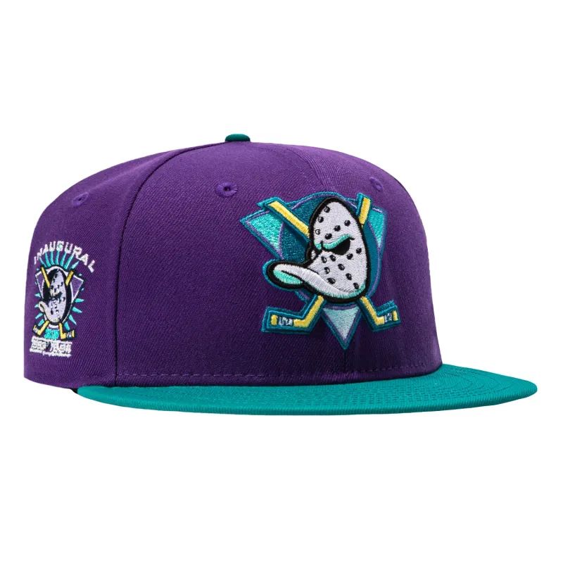 New Era 59Fifty Anaheim Ducks Inaugural Patch Gradient Hat - Purple, Teal made by New Era