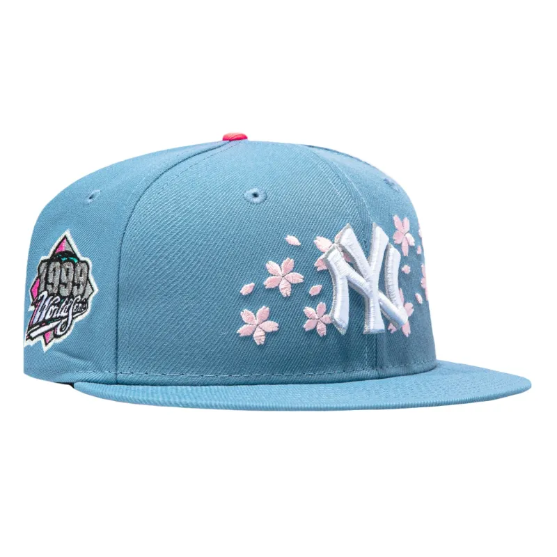 New Era 59Fifty New York Yankees 1999 World Series Patch Blossom Hat - Indigo made by New Era