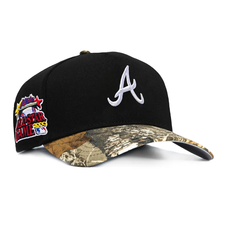 New Era 9Forty A-Frame Realtree Visor Atlanta Braves 2000 All Star Game Patch Snapback Hat - Black, Realtree made by New Era
