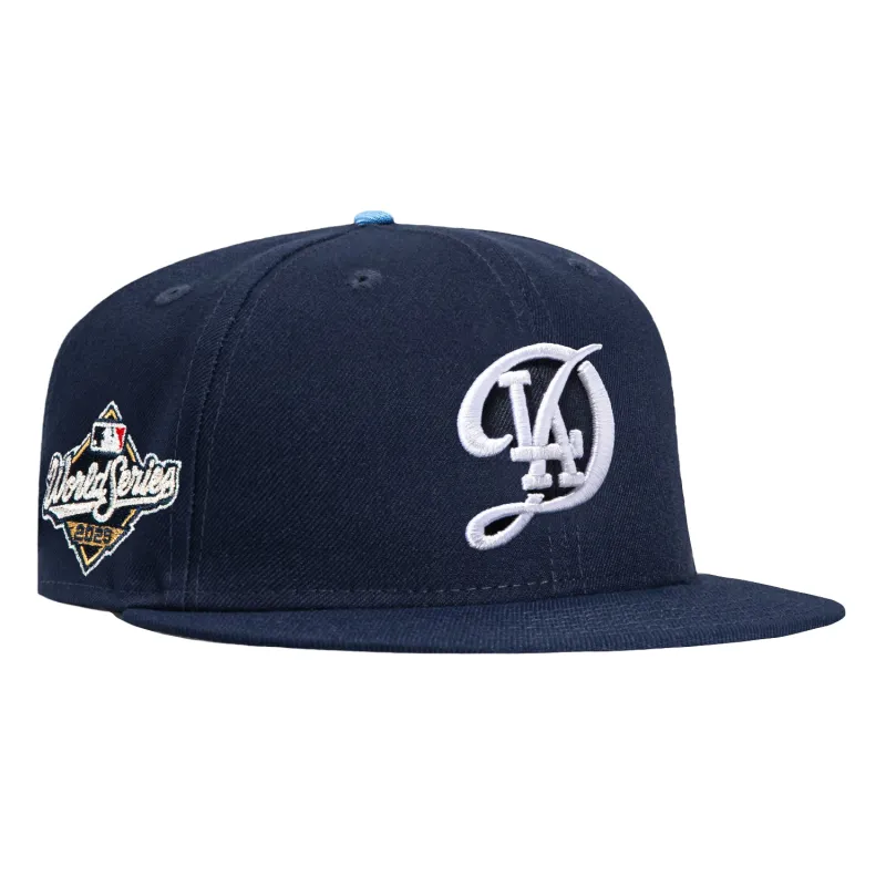 New Era 59Fifty Los Angeles Dodgers 2025 World Series Patch City Hat - Navy, White made by New Era
