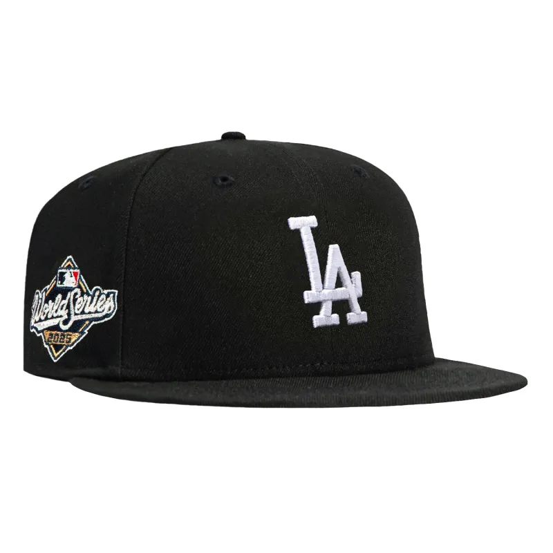 New Era 59Fifty Los Angeles Dodgers 2025 World Series Patch Light Blue UV Hat - Black, White made by New Era