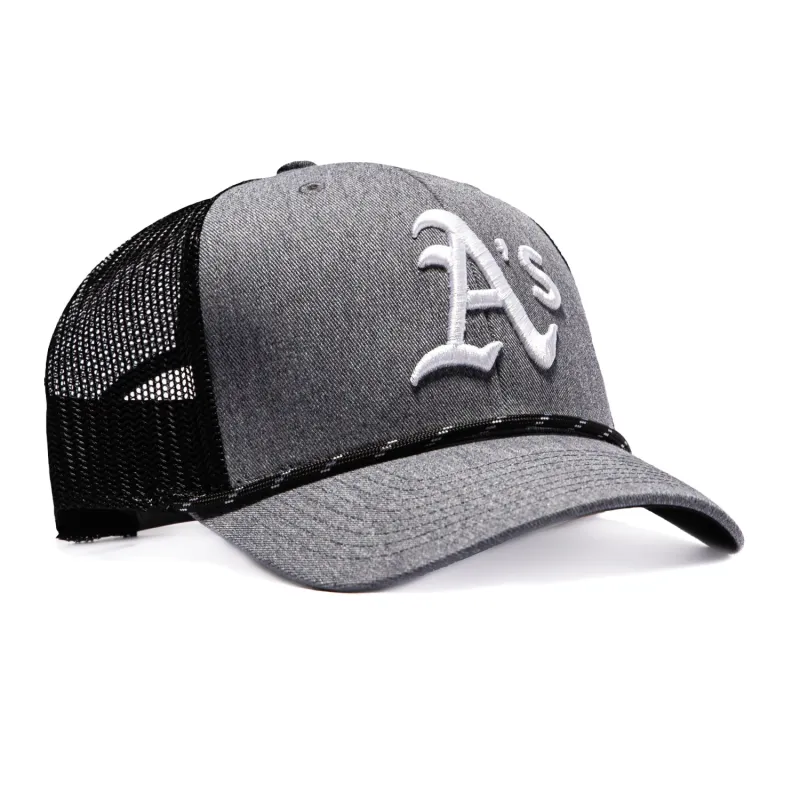 47 Brand Carbon Rope Oakland Athletics Trucker Snapback Hat - Grey, Black made by 47