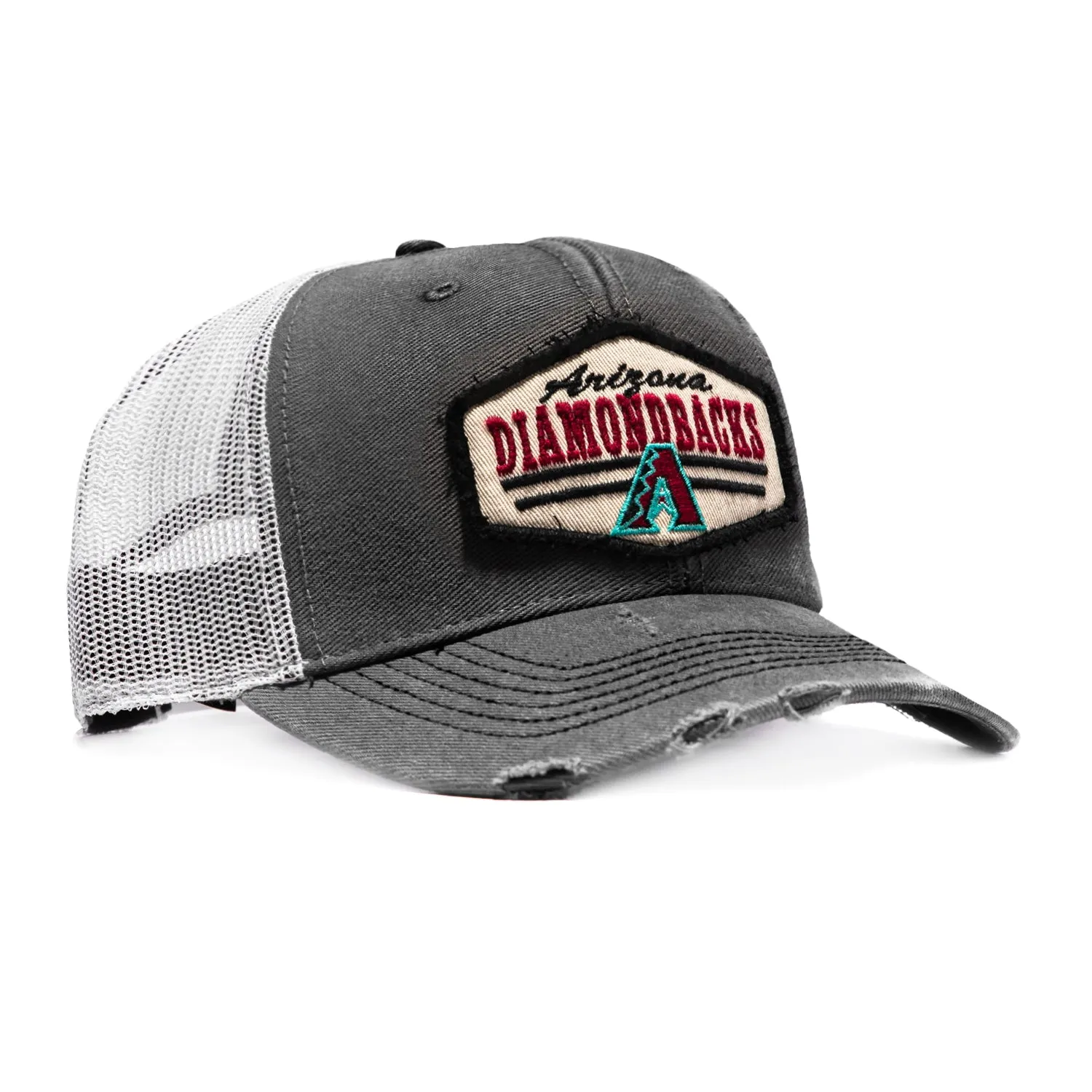 47 Brand Arizona Diamondbacks Salvage Trucker Snapback Hat - Black, White sold by Hat Club