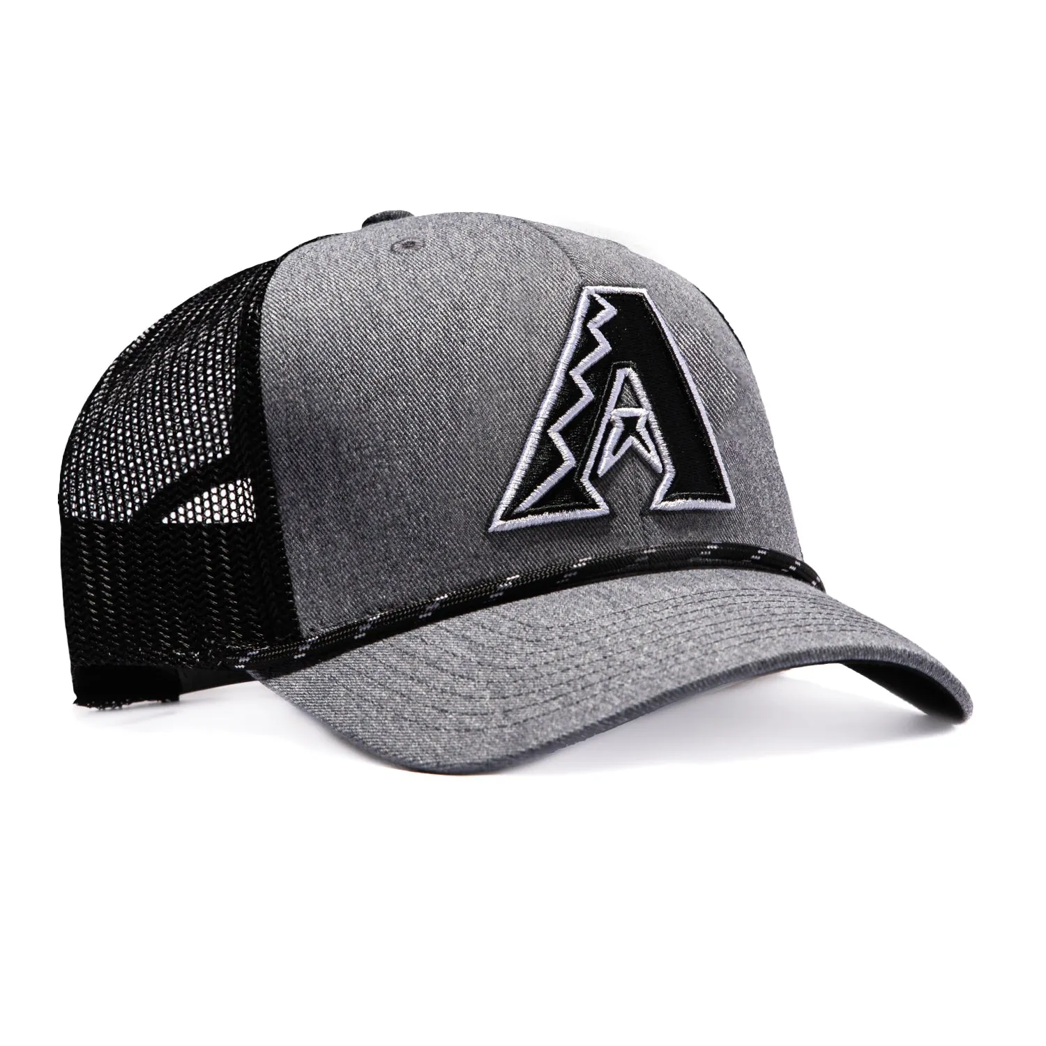 47 Brand Carbon Rope Arizona Diamondbacks Trucker Snapback Hat - Grey, Black sold by Hat Club