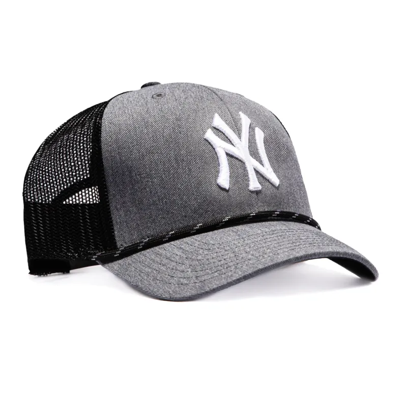 47 Brand Carbon Rope New York Yankees Trucker Snapback Hat - Grey, Black made by 47