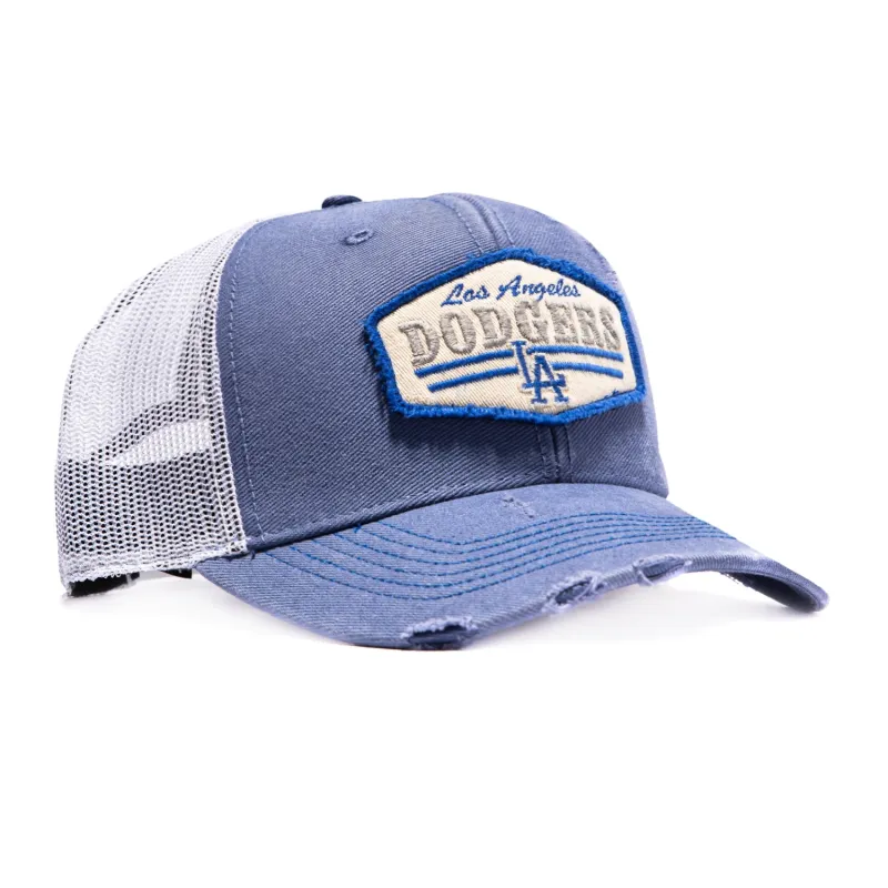 47 Brand Los Angeles Dodgers Salvage Trucker Snapback Hat - Royal, White made by 47