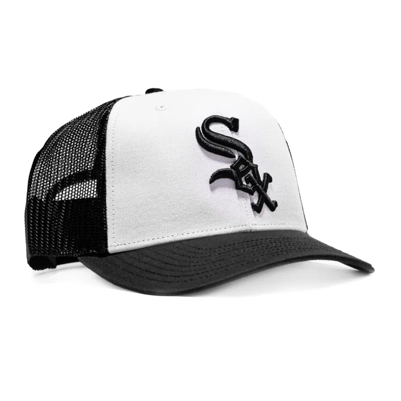 47 Brand Freshman Trucker Chicago White Sox Snapback Hat - White, Black made by 47