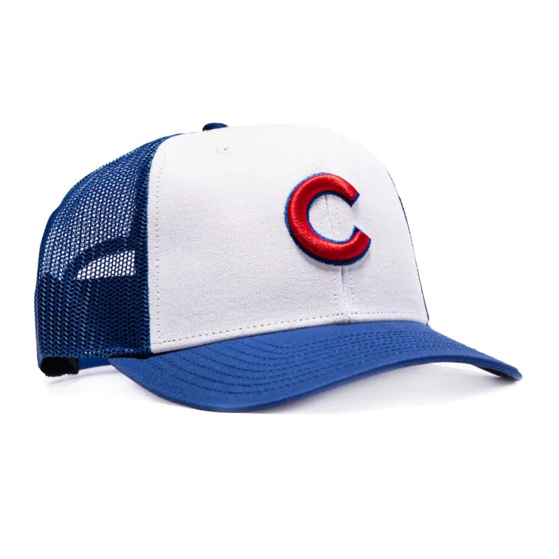 47 Brand Freshman Trucker Chicago Cubs Snapback Hat - White, Royal made by 47