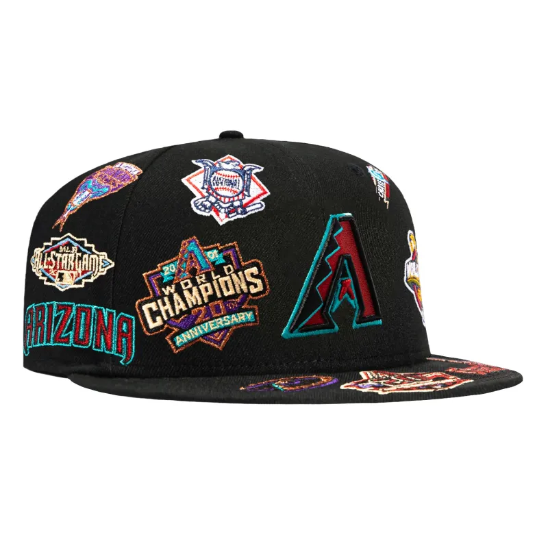 New Era 59Fifty All Over Arizona Diamondbacks Hat - Black made by New Era