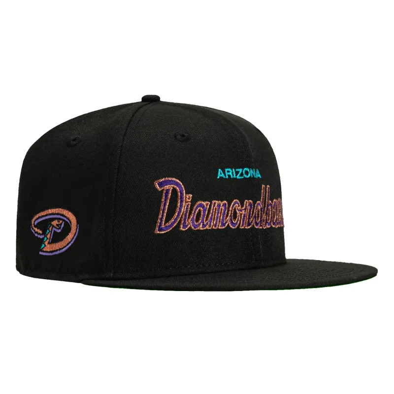 New Era 59Fifty Arizona Diamondbacks Logo Patch Script Hat - Black made by New Era