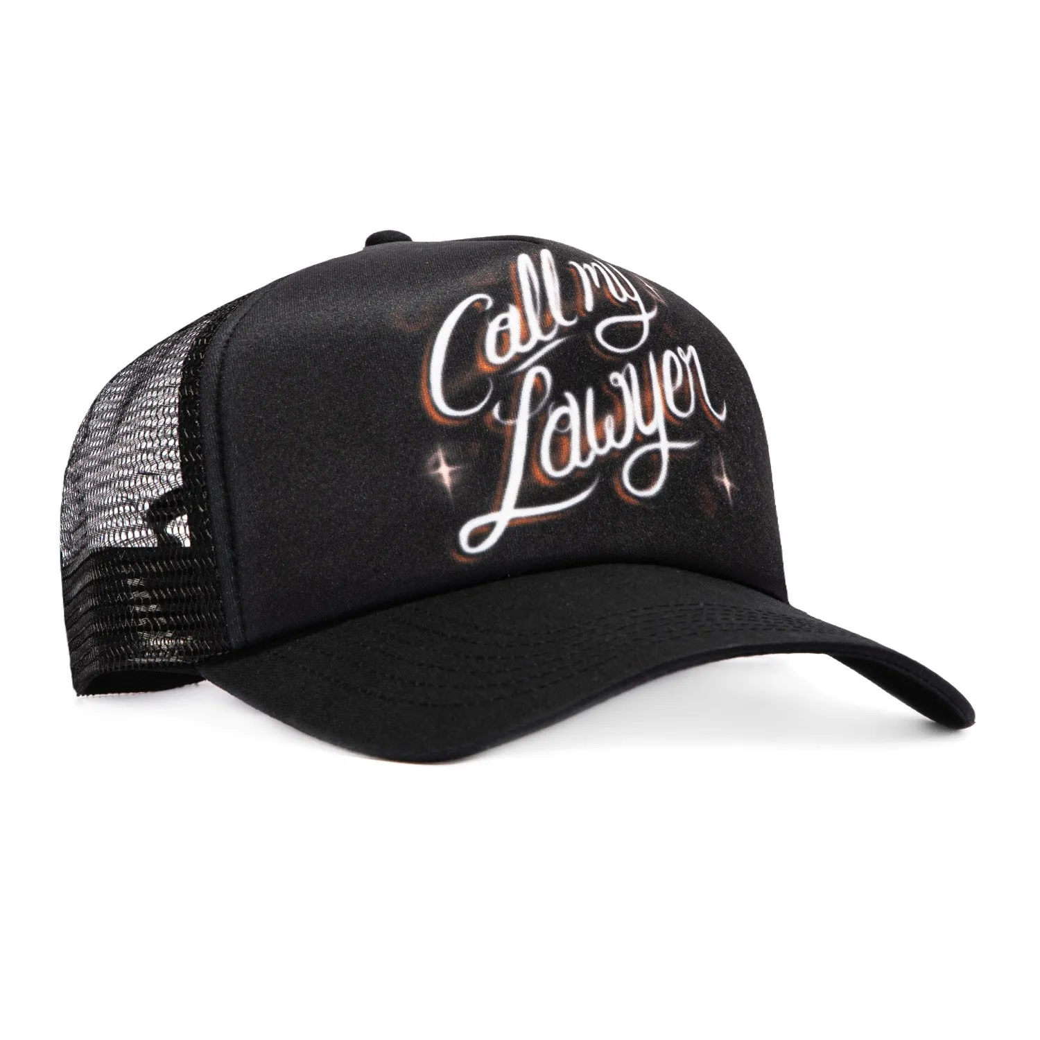 Market Studios Call My Lawyer Trucker Snapback Hat - Black sold by Hat Club