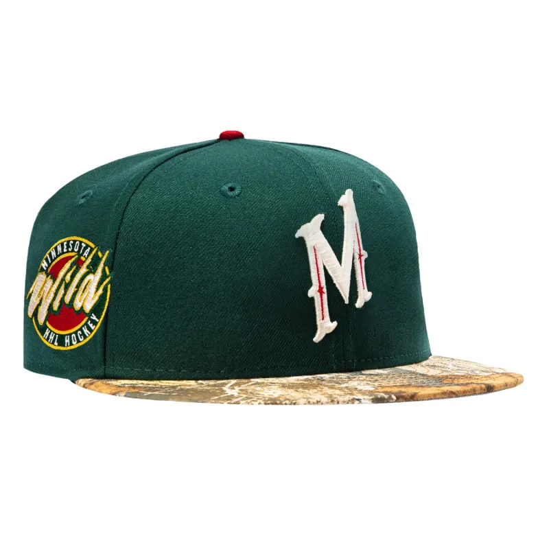 New Era 59Fifty Minnesota Wild Logo Patch M Hat - Green, Realtree made by New Era