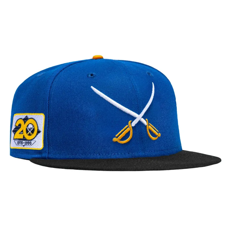 New Era 59Fifty Buffalo Sabres 20th Anniversary Patch Swords Hat - Royal, Black made by New Era