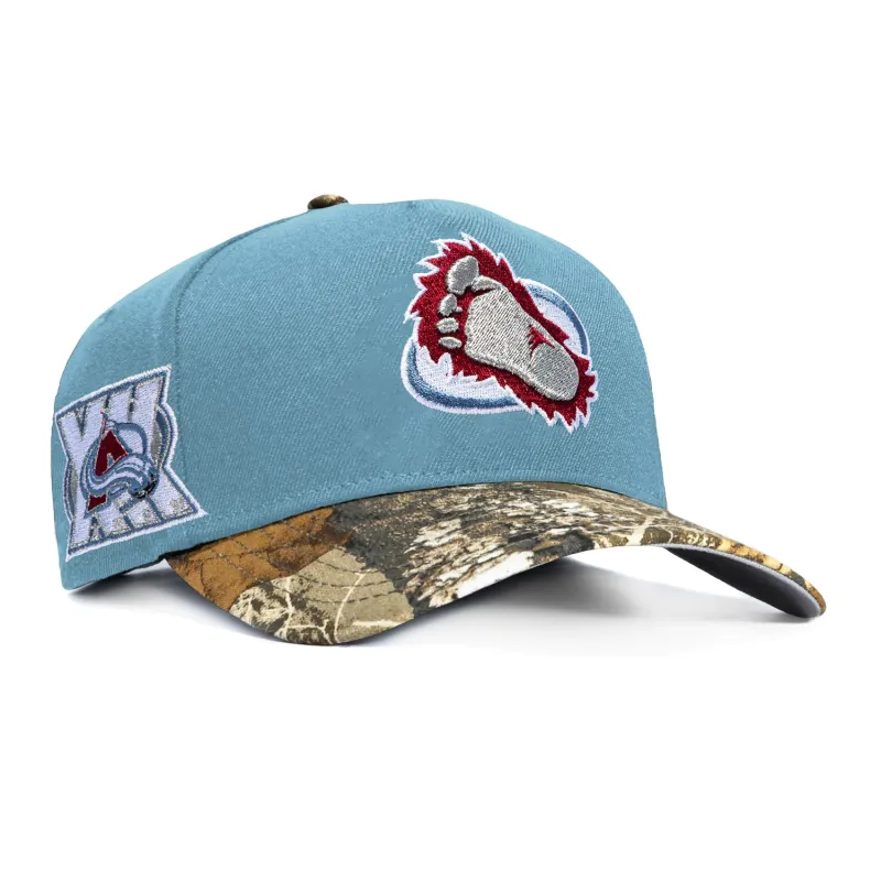 New Era 9Forty A-Frame Realtree Visor Colorado Avalanche 30th Anniversary Patch Alternate Snapback Hat - Indigo, Realtree made by New Era