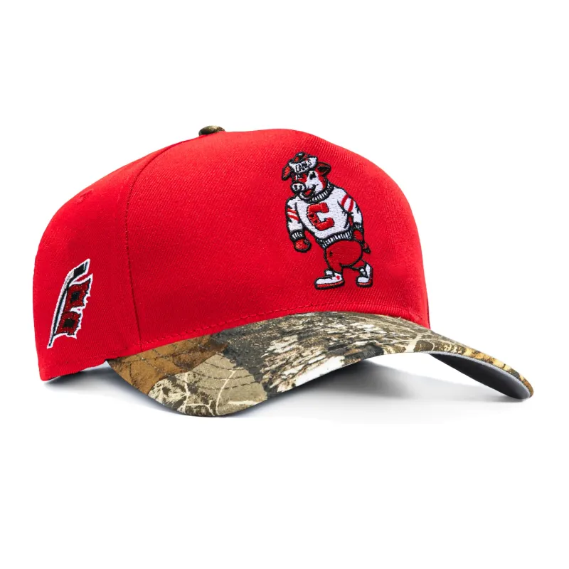 New Era 9Forty A-Frame Realtree Visor Carolina Hurricanes Logo Patch Mascot Snapback Hat - Red, Realtree made by New Era