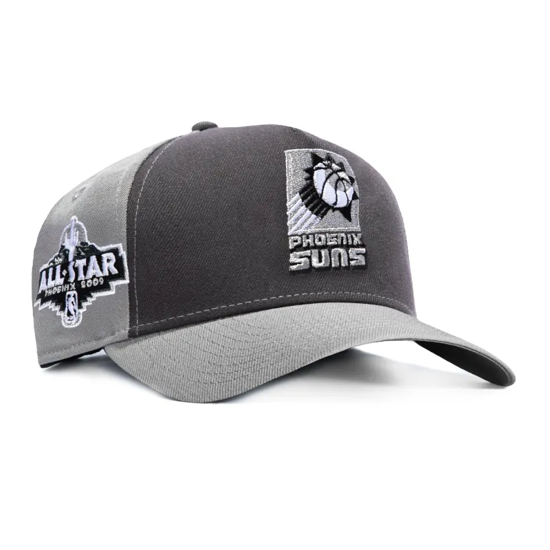 New Era 9Forty A-Frame Phoenix Suns 2009 All Star Game Patch Rail Snapback Hat - Grey, Graphite made by New Era