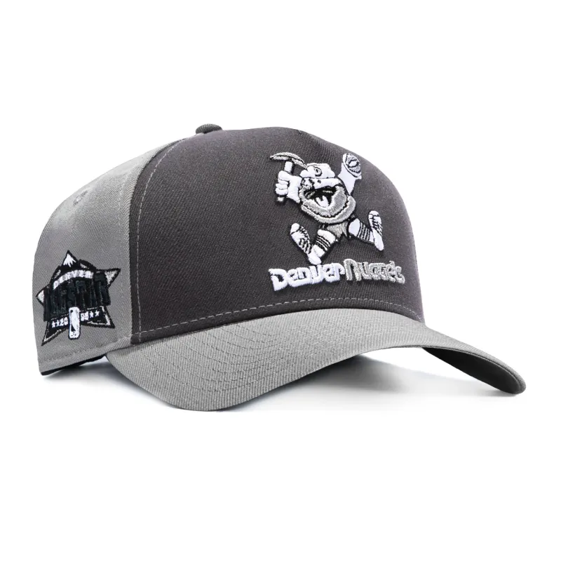 New Era 9Forty A-Frame Denver Nuggets 2005 All Star Game Patch Rail Snapback Hat - Grey, Graphite made by New Era