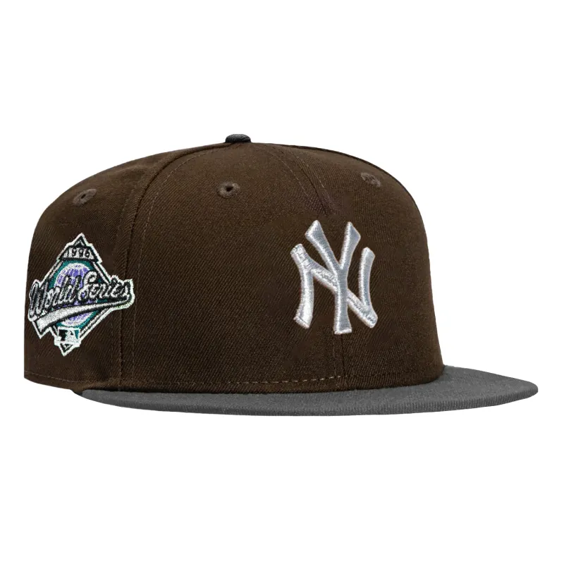 New Era 59Fifty New York Yankees 1996 World Series Patch Hat - Brown, Graphite, Metallic Silver made by New Era