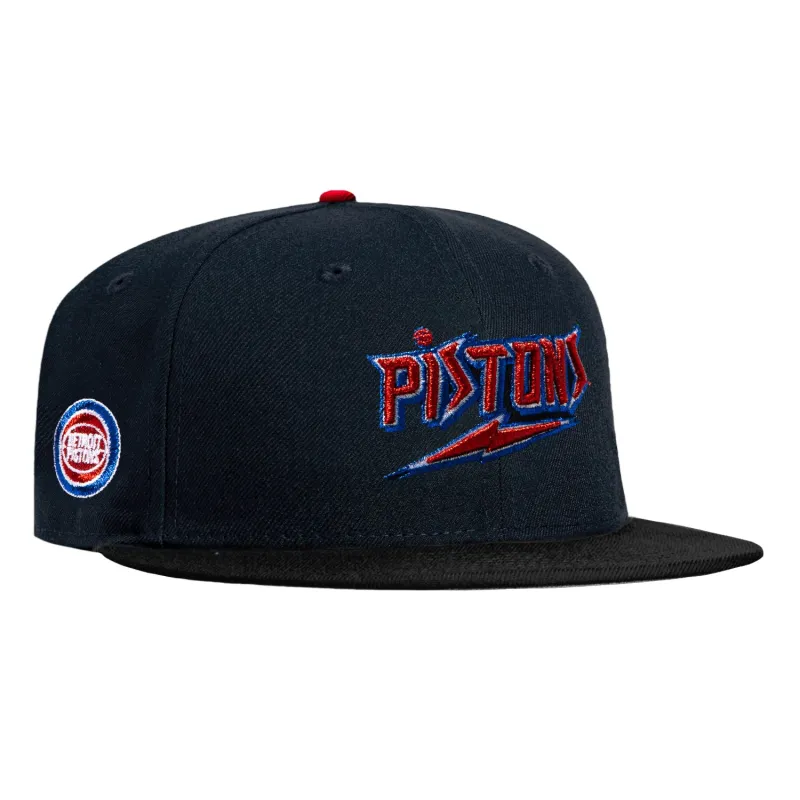 New Era 59Fifty Detroit Pistons Logo Patch 1979 Word Hat - Navy, Black made by New Era