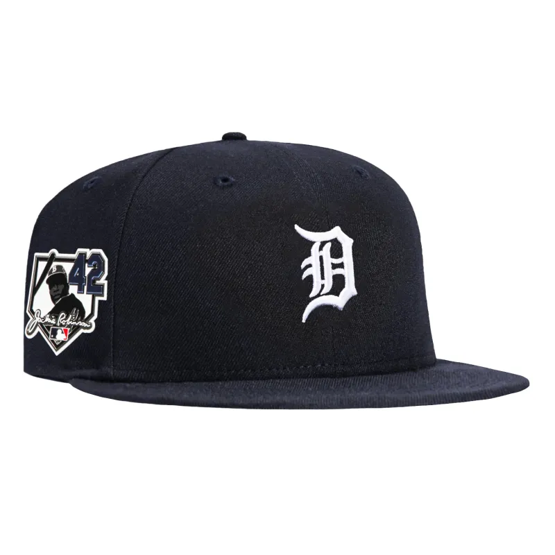 New Era 59Fifty Detroit Tigers 42 Jackie Robinson Patch Hat - Navy made by New Era