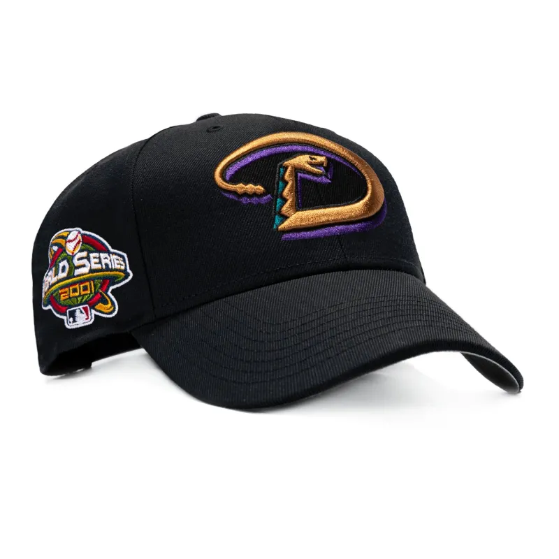 47 Brand Sureshot Arizona Diamondbacks 2001 World Series Patch MVP D Snapback Hat - Black made by 47