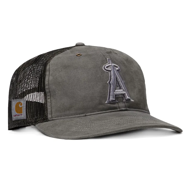 47 Brand x Carhartt Trucker Dyed Los Angeles Angels Adjustable Snapback Hat - Black made by 47