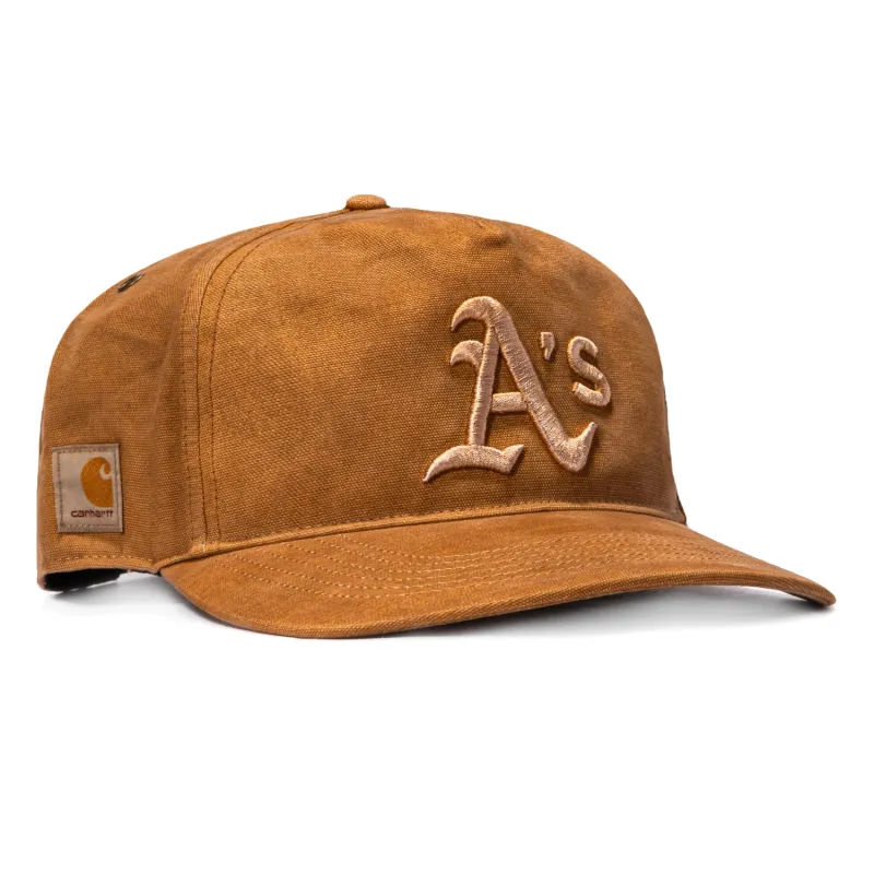 47 Brand x Carhartt Dyed Oakland Athletics Hitch Adjustable Snapback Hat - Brown made by 47
