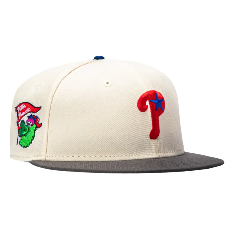 New Era 59Fifty Philadelphia Phillies Mascot Patch Alternate Hat - White, Graphite made by New Era