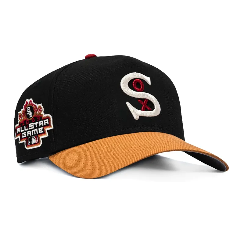 New Era 9Forty A-Frame Ice Cream Sundae Chicago White Sox 2003 All Star Game Patch Snapback Hat - Black, Khaki made by New Era