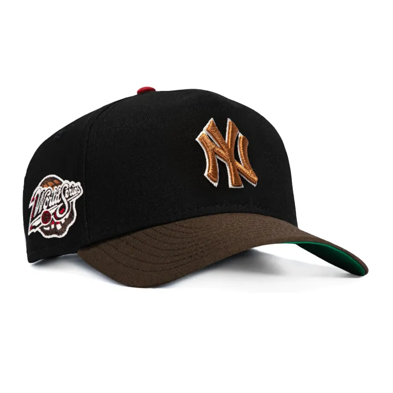 New Era 9Forty A-Frame Ice Cream Sundae New York Yankees 1998 World Series Patch Snapback Hat - Black, Brown made by New Era