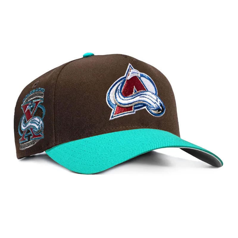 New Era 9Forty A-Frame Teal Story Colorado Avalanche 10th Anniversary Patch Snapback Hat - Brown, Teal made by New Era