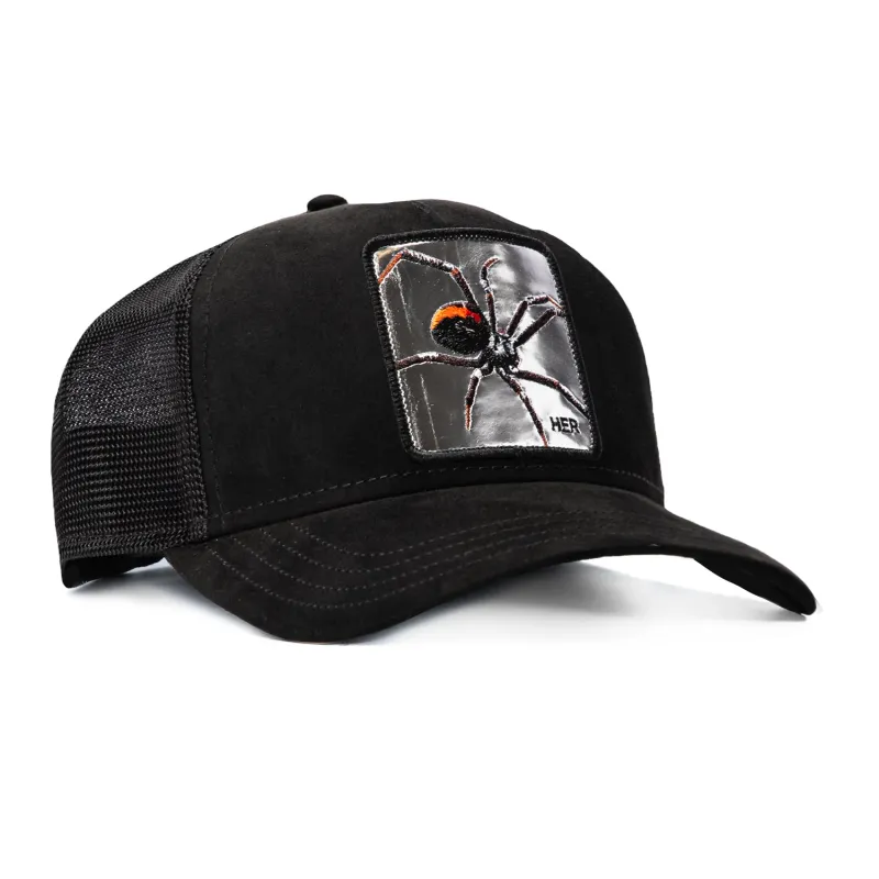 Goorin Bros Silver Her Spider Adjustable Snapback Trucker Hat - Black made by Goorin Bros