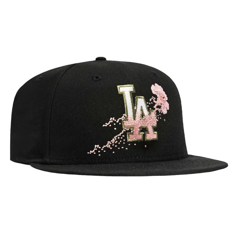 New Era 59Fifty Los Angeles Dodgers Bloom Pink UV Hat - Black made by New Era