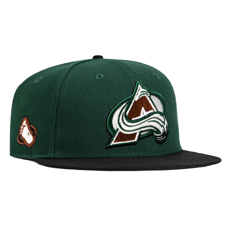 New Era 59Fifty Wood Grain Colorado Avalanche Logo Patch Hat - Green, Black made by New Era