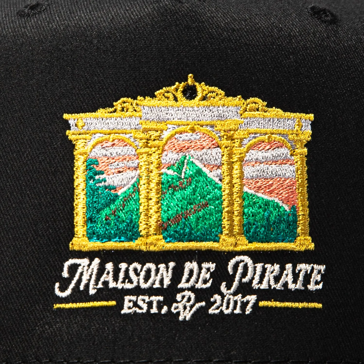 Pirate Worldwide Skyline Maison De Pirate Snapback Hat - Black sold by Hat Club product image thumbnail 3