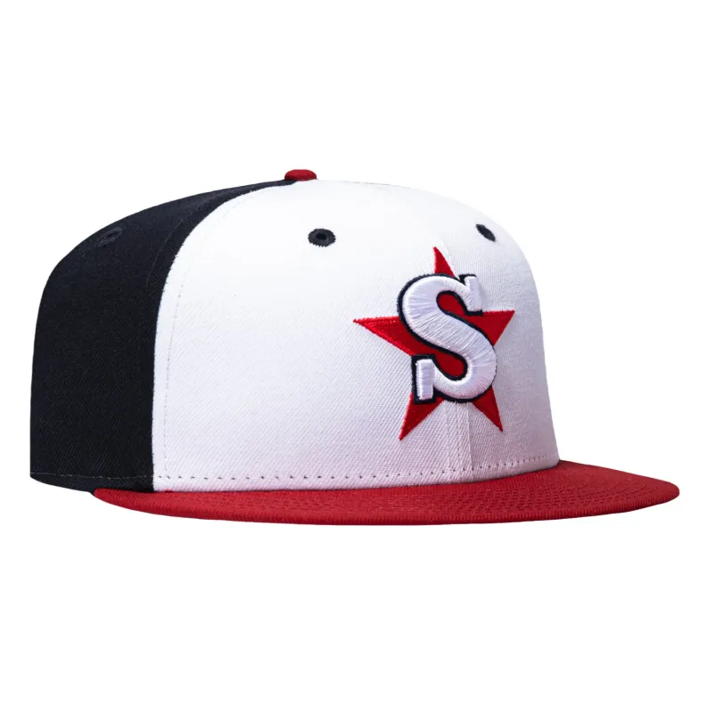 New Era 59Fifty Inland Empire 66ers Rail Hat - White, Navy, Cardinal made by New Era