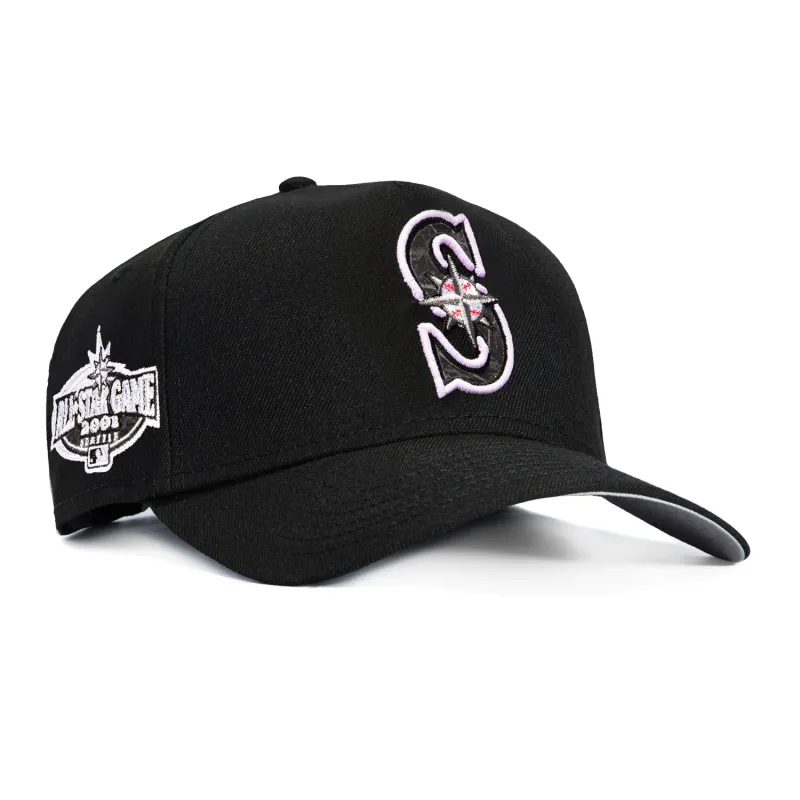 New Era 9Forty A-Frame May the Fourth Seattle Mariners 2001 All Star Game Patch Lightning Snapback Hat - Black made by New Era
