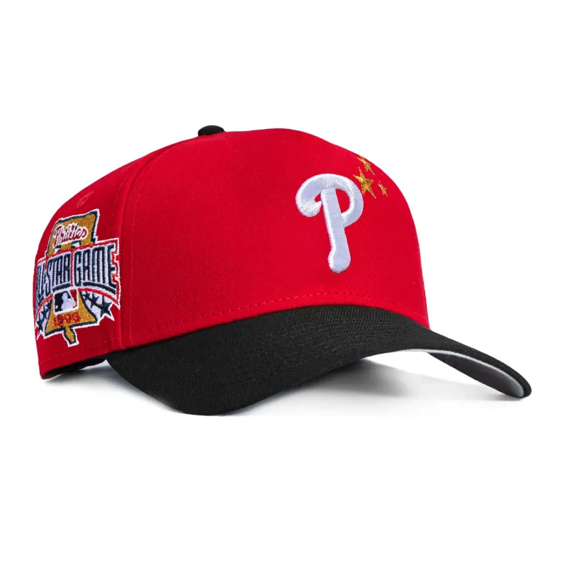 New Era 9Forty A-Frame Philadelphia Phillies 1996 All Star Game Patch Stars Snapback Hat - Red, Black made by New Era
