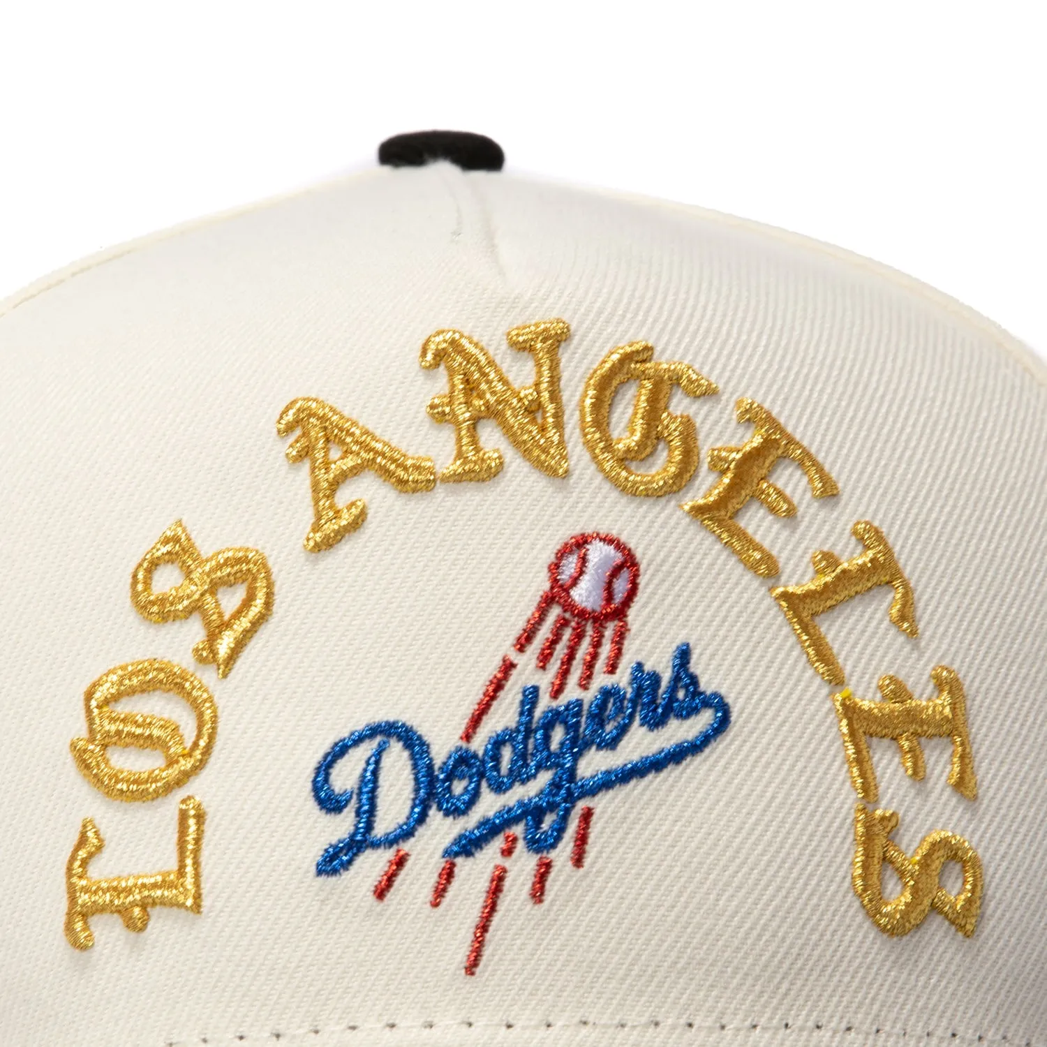 New Era 9Forty A-Frame Los Angeles Dodgers Old English Arch Snapback Hat - White, Black sold by Hat Club product image thumbnail 3