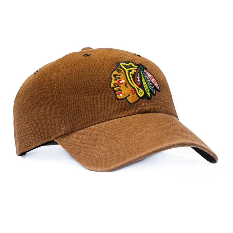 47 Brand x Carhartt Chicago Blackhawks Cleanup Adjustable Hat - Brown made by 47