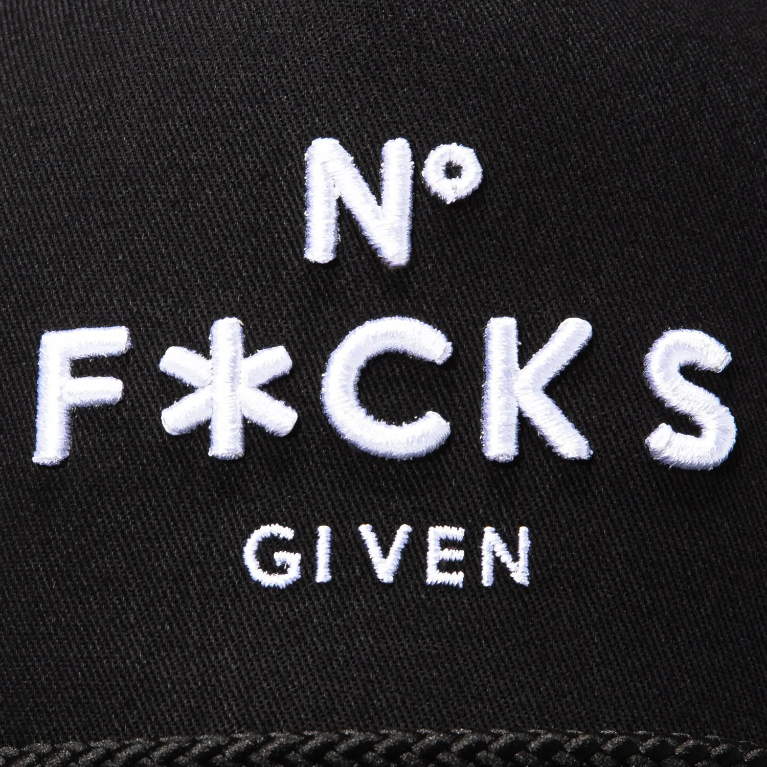 Field Grade No F*cks Given Snapback Twill Meshback Trucker Hat - Black, White sold by Hat Club product image thumbnail 3