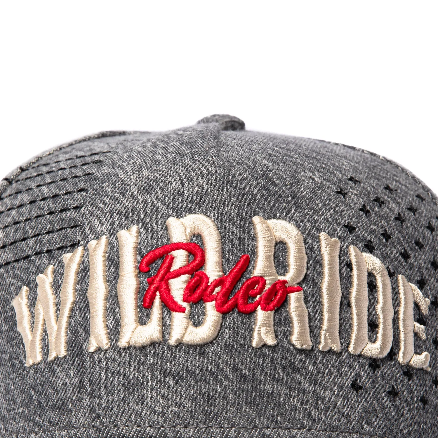 Field Grade Wild Ride Sashiko Snapback Denim Trucker Hat - Grey sold by Hat Club product image thumbnail 3
