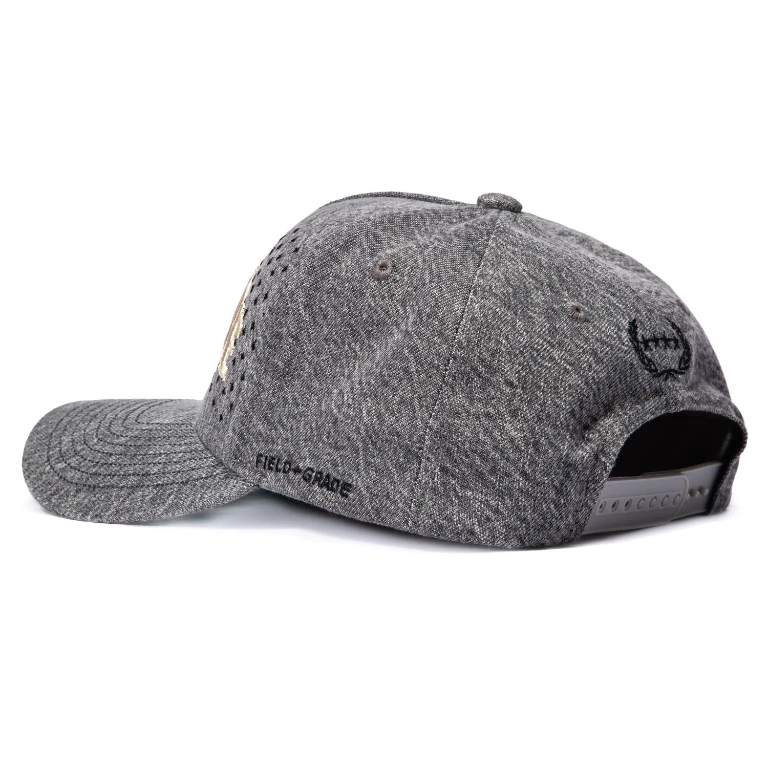 Field Grade Wild Ride Sashiko Snapback Denim Trucker Hat - Grey sold by Hat Club product image thumbnail 2