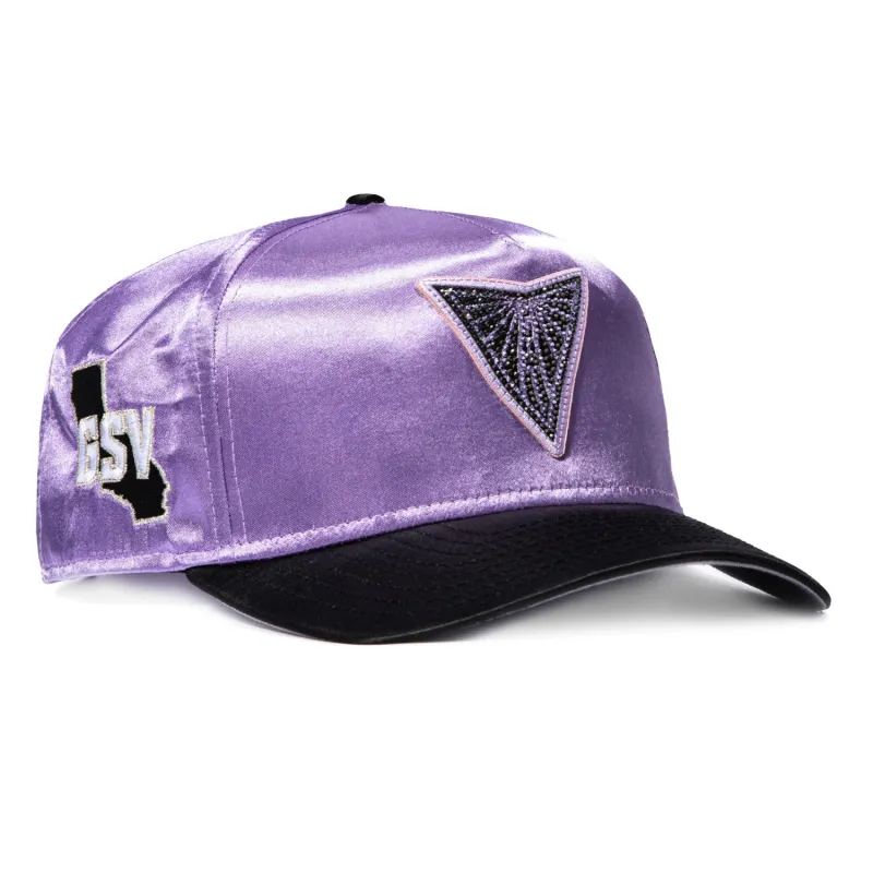 New Era 9Fifty A-Frame Golden State Valkyries State Patch Satin Snapback Rhinestone Hat - Purple, Black made by New Era
