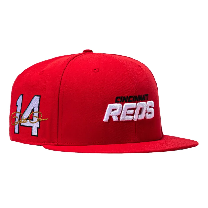 Mitchell & Ness Legends Cincinnati Reds 14 Pete Rose Patch Hat - Red made by Mitchell & Ness