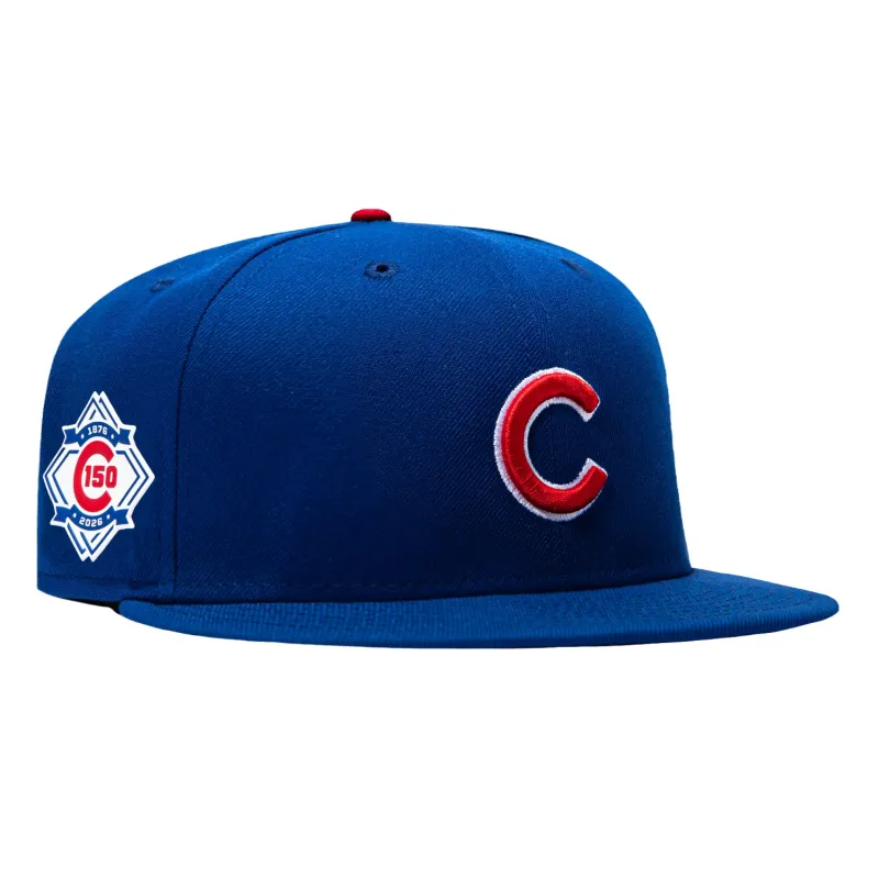 New Era 59Fifty Chicago Cubs 150th Anniversary Patch Game Hat - Royal made by New Era