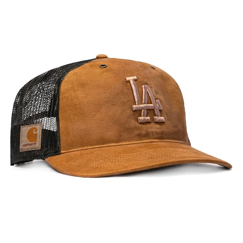47 Brand x Carhartt Trucker Dyed Los Angeles Dodgers Adjustable Snapback Hat - Brown made by 47
